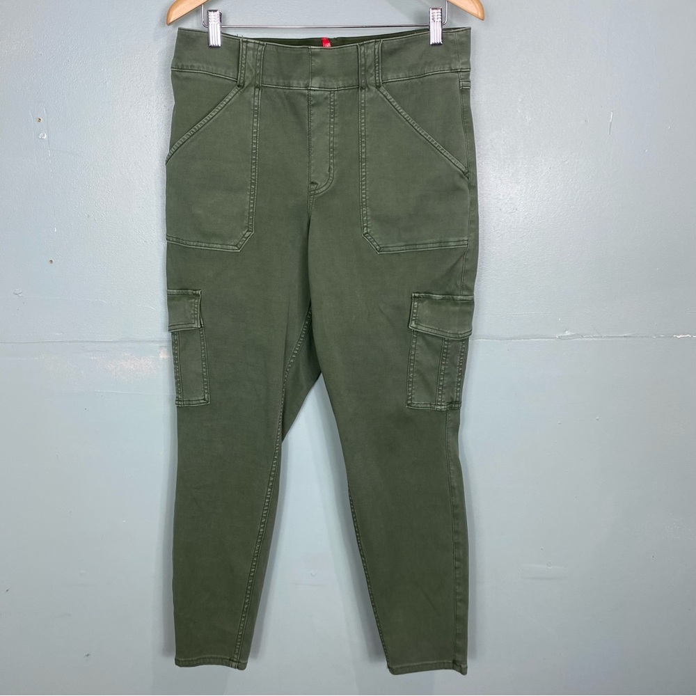 SPANX Twill Ankle Cargo Pant Green 20311R Sz 1X